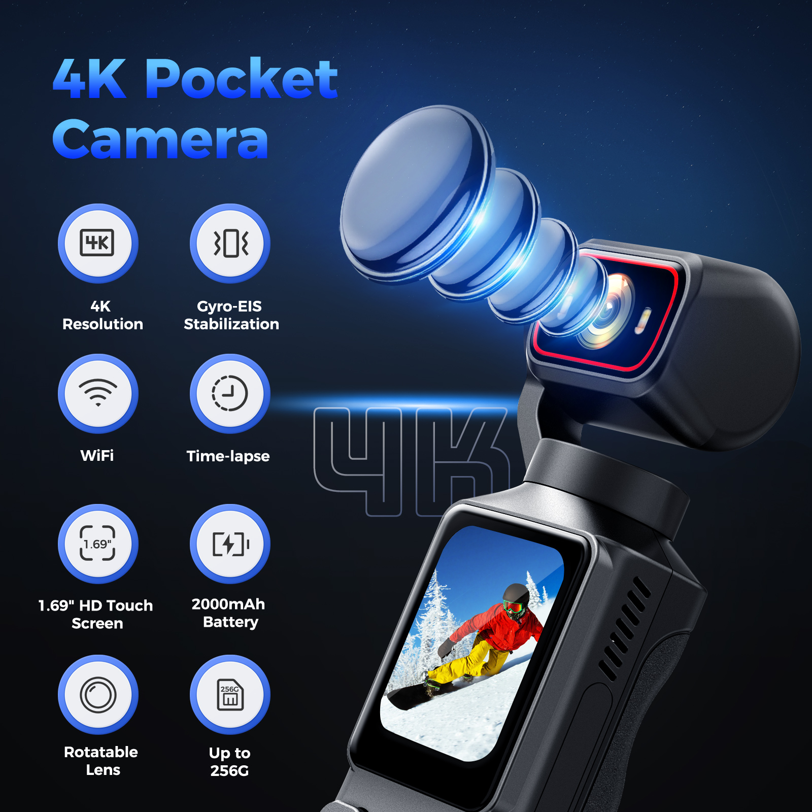 4K Action Camera WiFi 1.69 Inc - đánh giá và giá Action Camera 4K