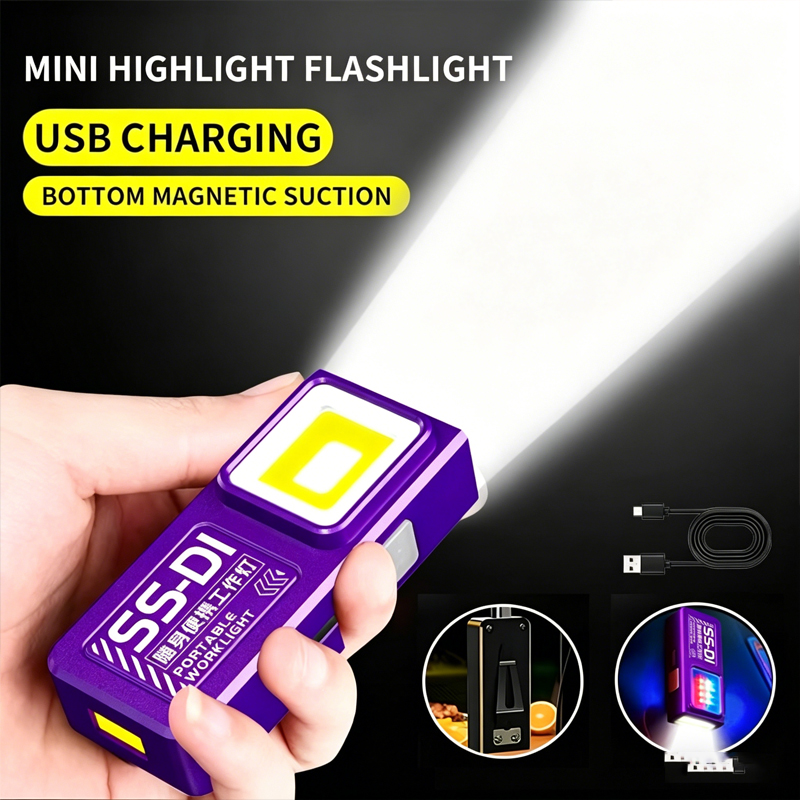 Mini COB LED Flashlight USB C  - đánh giá và giá Mini Electronics Gadgets